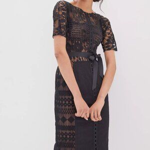 Anthropologie Byron Lars Carissima dress size 0 black lacy chic
